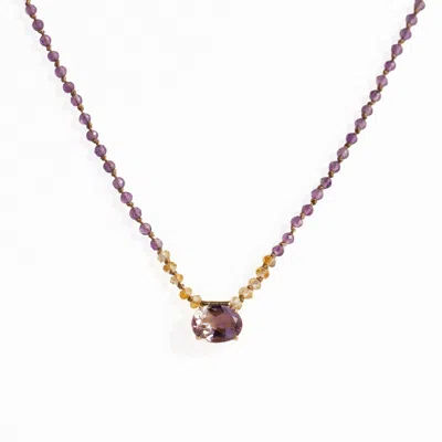 Amonta Women's Gold / Yellow Purple Dream Necklace In Brown
