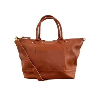 Pink Haley Women's Brown Ellie Handmade Leather Tote In Sienna In Brown