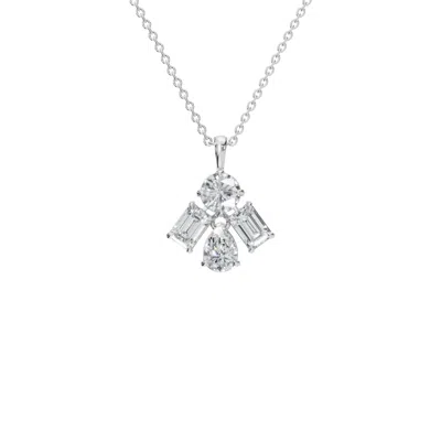 Aya Fine Jewelry Women's White / Yellow / Rose Gold Eighteen Kt Elegant Multi Stone Pairing Pendant Necklace In Metallic