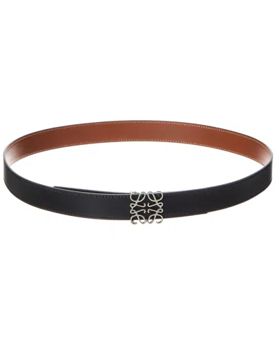 Loewe Anagram Reversible Leather Belt In Black