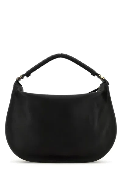 Chloé Black Leather Marcie Shoulder Bag In Black