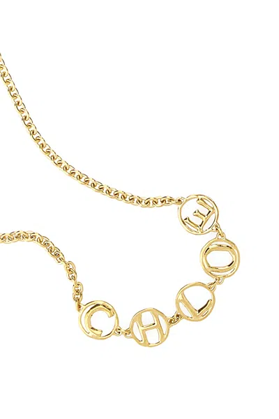 Chloé Golden Logo Script Choker Necklace In Gold