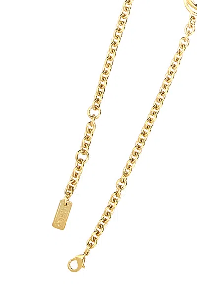 Chloé Golden Logo Script Choker Necklace In Gold