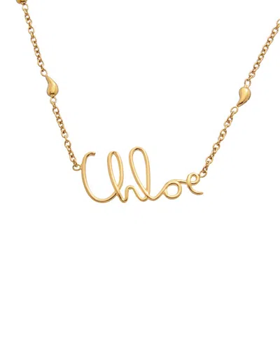 Chloé Women Chloe Iconic Logo Firma Collana In Gold