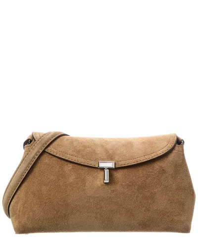 Totême Toteme T-lock Suede Satchel In Brown