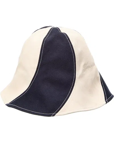 Jacquemus Logo Cotton Bucket Hat In Blue