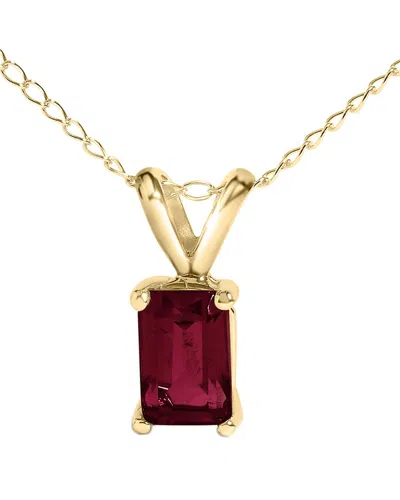 Haus Of Brilliance Colorful Gemstones 14k 0.40 Ct. Tw. Ruby Pendant Necklace In Red