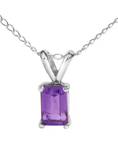 Haus Of Brilliance Colorful Gemstones 14k 0.40 Ct. Tw. Amethyst Pendant  Necklace In Purple