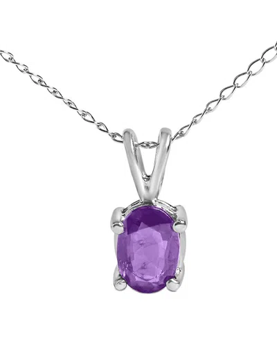Haus Of Brilliance Colorful Gemstones 14k 0.55 Ct. Tw. Amethyst Pendant  Necklace In Metallic