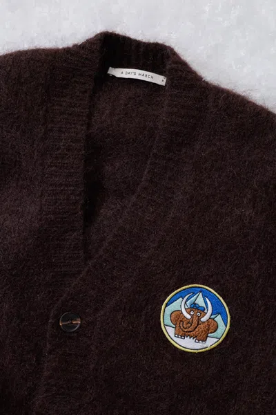 A Days March Owe Mammoth Mohair Cardigan In Brown