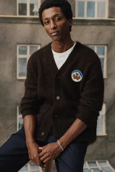 A Days March Owe Mammoth Mohair Cardigan In Brown