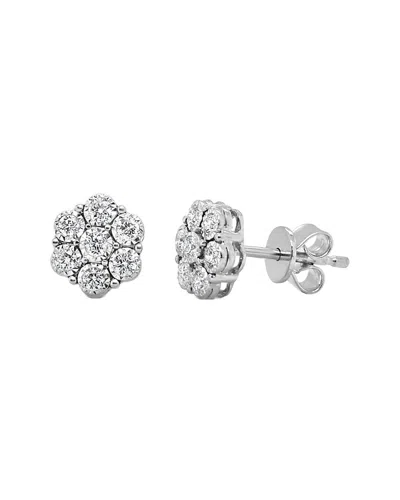 Sabrina Designs 14k 0.31 Ct. Tw. Diamond  Cluster Stud Earrings In Silver
