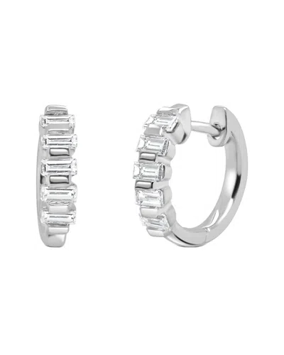 Sabrina Designs 14k 0.45 Ct. Tw. Diamond  Huggie Earrings In Silver