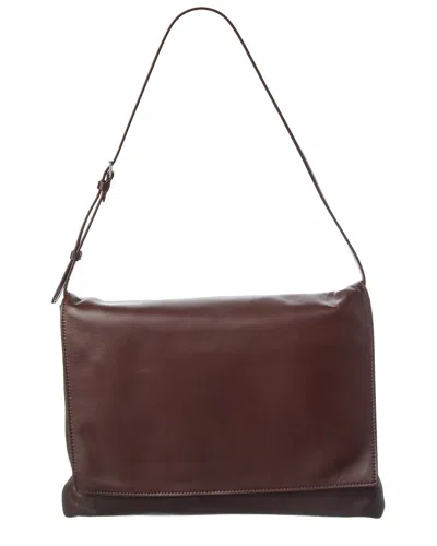 The Row Nan Leather Shoulder Bag In Brown