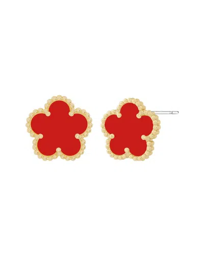 Jankuo Flower 14k Plated Stud Post Earrings In Gold
