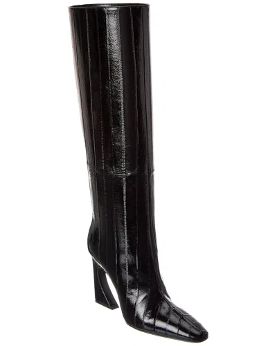 Fendi Arco Leather Knee High Boots Sculptural Heel In Black