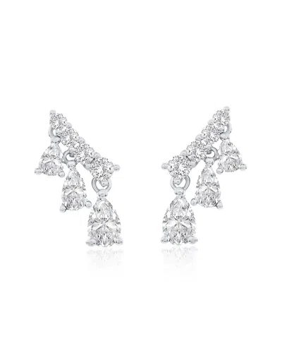 Suzy Levian Cz Jewelry Suzy Levian Silver Cz Stud Earrings In Metallic