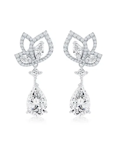Suzy Levian Cz Jewelry Suzy Levian Gala Collection Silver Cz Drop Dangle Earrings In Gold