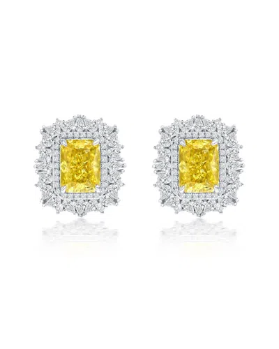 Suzy Levian Cz Jewelry Suzy Levian Gala Collection Silver Cz Stud Earrings In Metallic