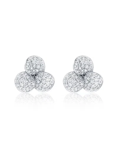 Suzy Levian Cz Jewelry Suzy Levian Silver Cz Stud Earrings In White