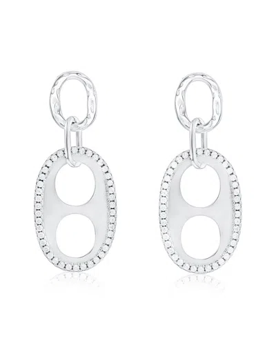 Suzy Levian Cz Jewelry Suzy Levian Silver Cz Dangle Earrings In Metallic