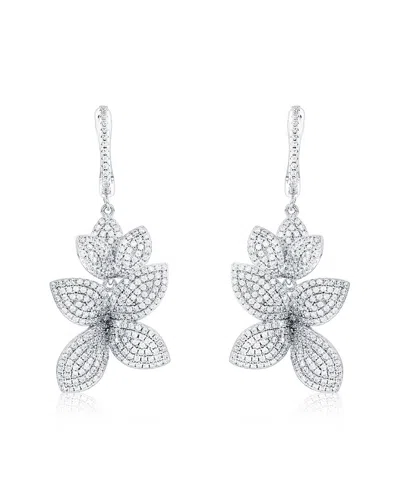 Suzy Levian Cz Jewelry Suzy Levian Silver Cz Dangle Drop Earrings In Metallic