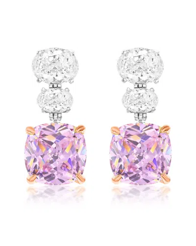 Suzy Levian Cz Jewelry Suzy Levian Gala Collection Silver Cz Dangle Earrings In Silver