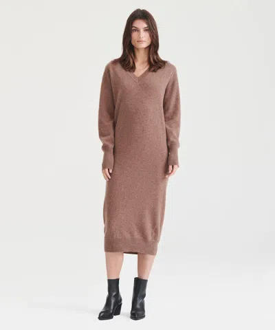 Naadam Signature Cashmere V-neck Dress In Multi