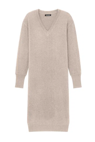 Naadam Signature Cashmere V-neck Dress In Brown