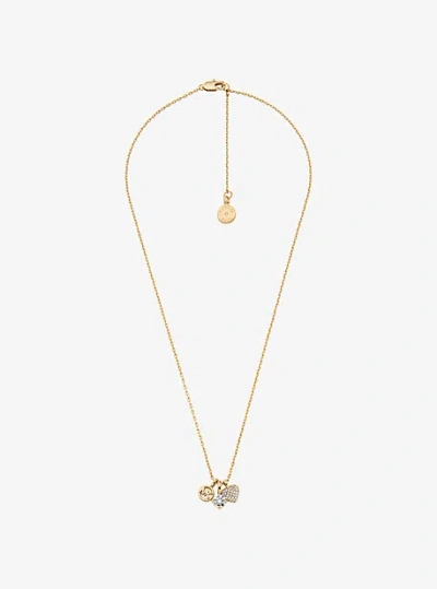 Michael Kors Pavé Charm Necklace In Gold