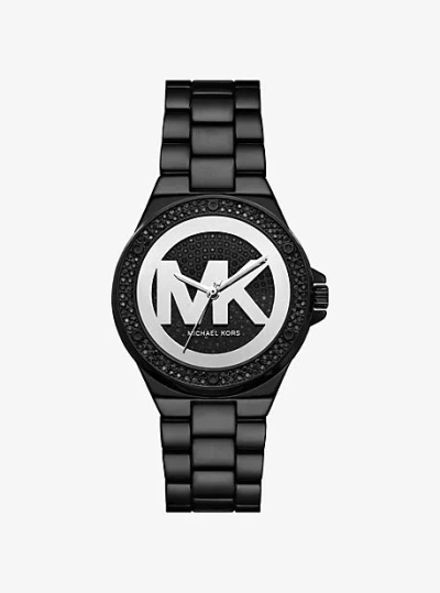 Michael Kors Lennox Pavé Black-tone Watch In Black