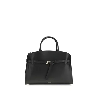 Coccinelle Black Calf Leather Bos Taurus Handbag In Black
