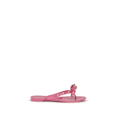Valentino Multicolor Pvc Flat Sandals In Pink