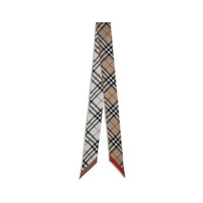 Burberry Women Slim Silk Scarf In Multi