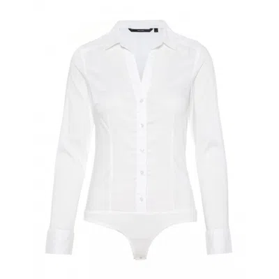 Vero Moda White Cotton Bodysuit In White