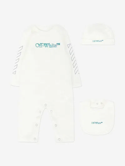 Off-white Baby Boys Bookish Watercolour Romper Set In White