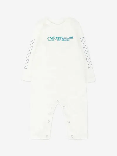 Off-white Baby Boys Bookish Watercolour Romper Set In White