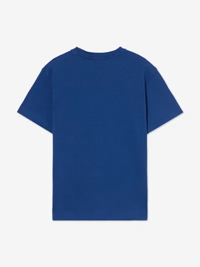 Off-white Boys Big Bookish Crackle Logo T-shirt In Blue