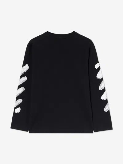 Off-white Kids Arrow Sponge Long Sleeve T-shirt In Black