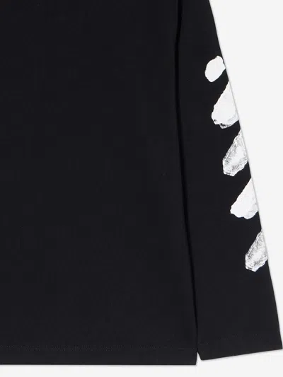 Off-white Kids Arrow Sponge Long Sleeve T-shirt In Black