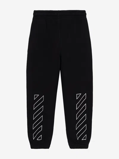 Off-white Kids Bookish Diagonal Joggers In Black