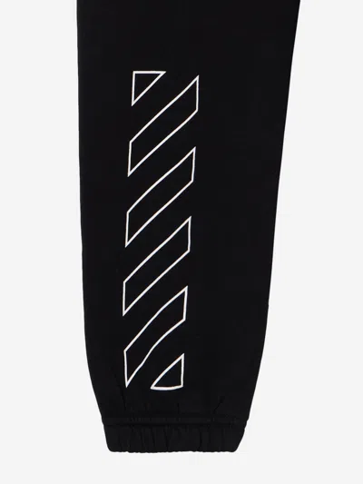 Off-white Kids Bookish Diagonal Joggers In Black