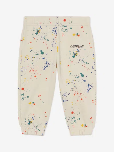 Off-white Baby Boys Aop Splat Joggers In Neutral