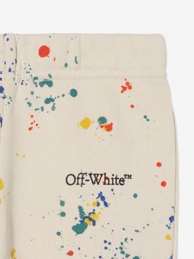 Off-white Baby Boys Aop Splat Joggers In Neutral