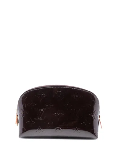 Pre-owned Louis Vuitton 2019 Monogram Vernis Cosmetic Pouch In Purple