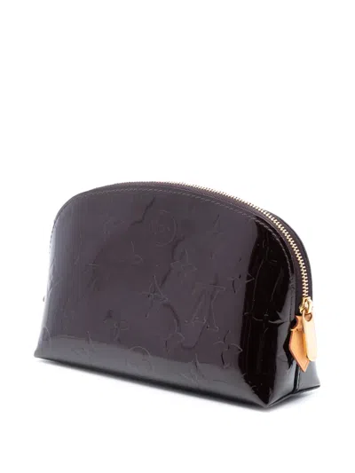 Pre-owned Louis Vuitton 2019 Monogram Vernis Cosmetic Pouch In Purple