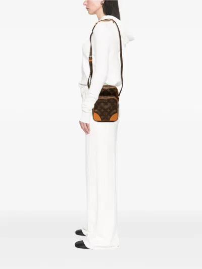 Pre-owned Louis Vuitton 2001 Monogram Amazone Crossbody Bag In Brown