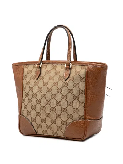 Pre-owned Gucci 2000-2015 Small Gg Canvas Bree Satchel In Brown