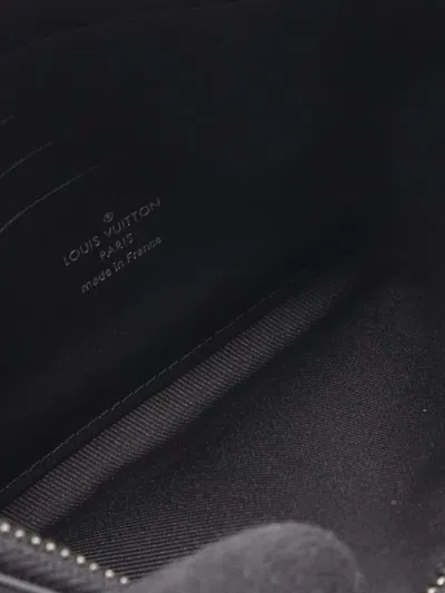 Pre-owned Louis Vuitton 2019 Monogram Taigarama Pochette Discovery Pm Clutch Bag In Black