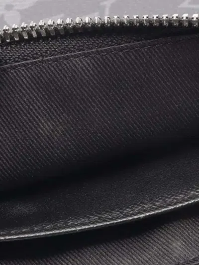 Pre-owned Louis Vuitton 2019 Monogram Taigarama Pochette Discovery Pm Clutch Bag In Black